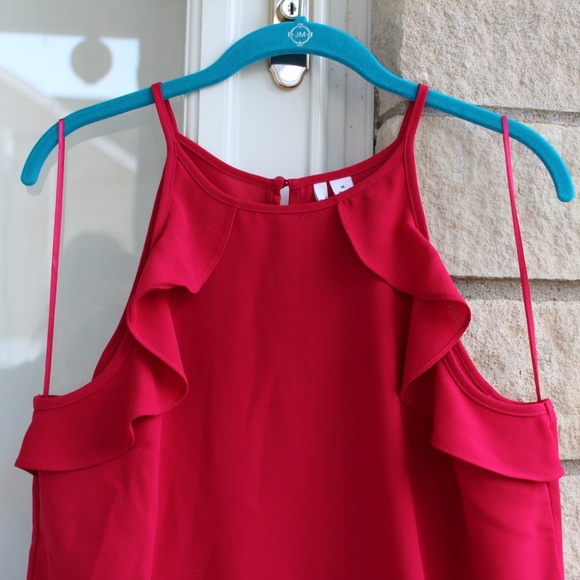 Persian Red Ruffle Tank Top - Picture 2 of 6